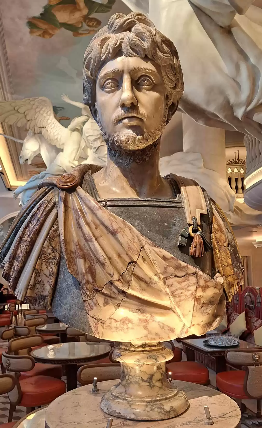 17th Century bust of Emperor Hadrian securely mounted 